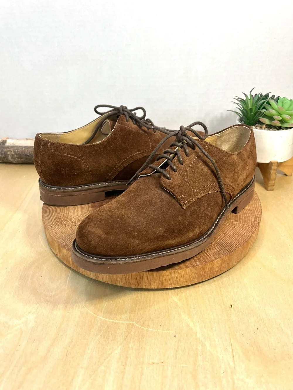 Vintage Frye Brown Suede Oxford Shoes Made in Mexico – Men's Size 8.5D – Preppy